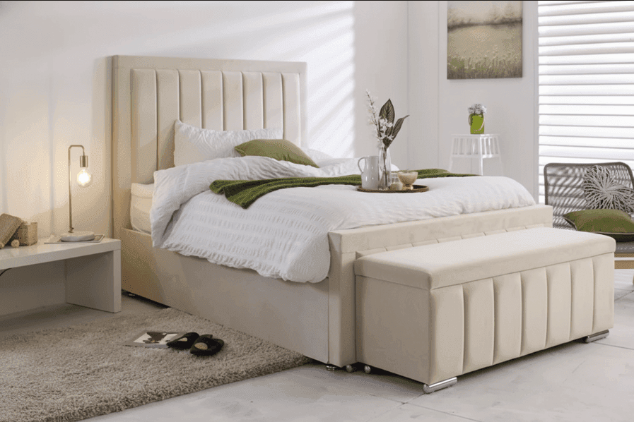 Hilton Panel Ottoman Bed UK - Detail view of premium ottoman bed from CESS Furniture UK